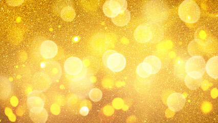 Golden glitter texture with bright bokeh lights