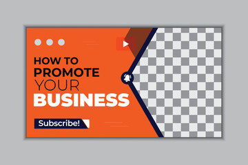 Business YouTube thumbnail design template - obrazy, fototapety, plakaty