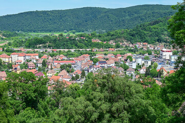 Fototapeta na wymiar Panoramic view of the city of Rupea in Brasov County, Transylvania in Romania