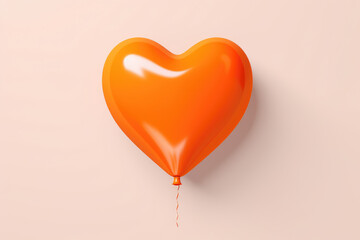 Orange heart balloon for party and celebration
