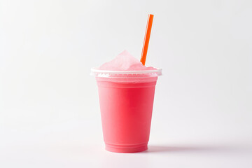 Pink Slushie Drink Cup with a straw