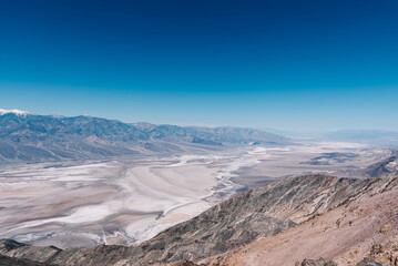 Aerial view of a desert lake in Death Valley