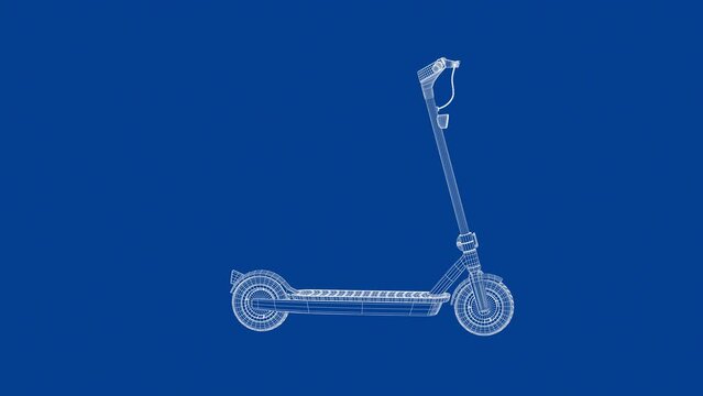 3D wire-frame model of electric scooter