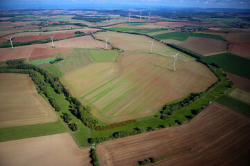 Luftaufnahme Grünes Bandes - hier zwischen Niedersachsen und Thüringen an der ehemaligen innerdeutschen Grenze. 