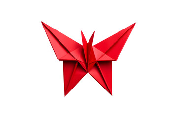 Red Origami Bird (PNG) isolated on transparent background