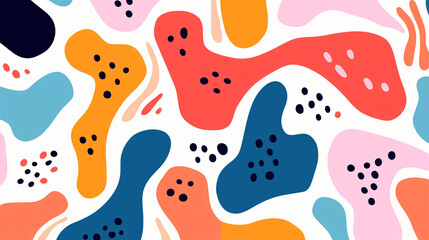Colorful abstract doodle shape seamless pattern