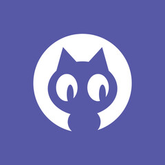 Cute cat logo big eyes