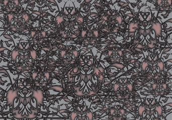Dark textural background with animal or floral elements for textiles or fabrics. Detailed backdrop for business concepts, covers, fashion trends, holidays or events, scrapbooking, interiors, etc.