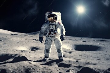 Astronaut of walking on moon