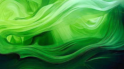 Fotobehang abstract wavy green energy baby green © petro