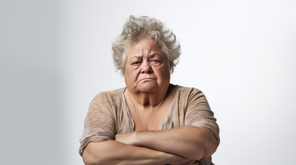Elderly angry woman - obrazy, fototapety, plakaty
