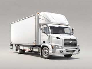 white truck isolated on white