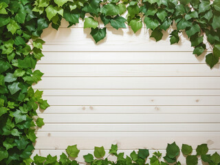 leaves on wooden wall