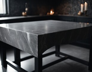 Professional interior design with expensive black marble and granite. Excellent background for presentation and product