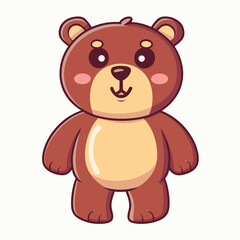 Cute bear teddy head kawaii character icon