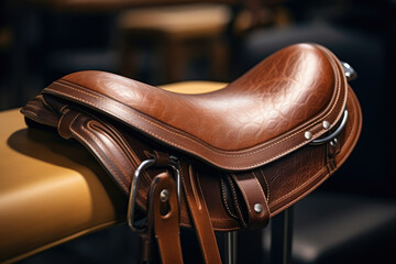 Equestrian saddle stirrup leather horse sport brown seat animal equipment