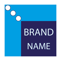 Vector logo. Abstraction. Sign on a blue background. Art design. Figure. Symbol and letter. Vector drawing. Name of the company. Logo. Graphic element. Design. Illustration.