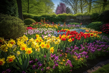 Obraz premium Floral Wonderland: Capturing the Essence of Easter - Generative AI
