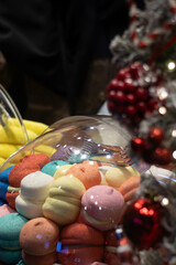 CHRISTMAS CANDY SHOWCASES WITH PAPANOEL IN THE BACKGROUND