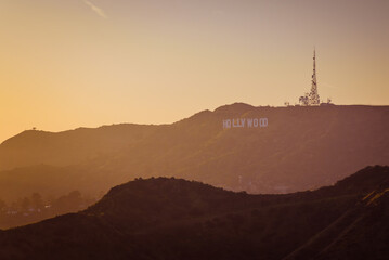 Hollywood sign during sunset