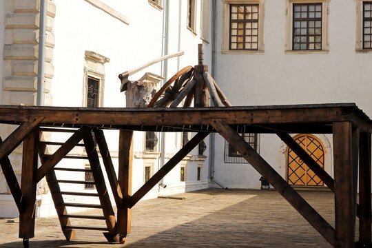 Restored platform for medieval public executions.