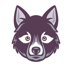 Wolf face front view icon