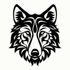 Wolf face front view icon