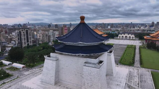 Chiang Kai-Shek Memorial In The Center Of Taipei, Aerial View, Taiwan