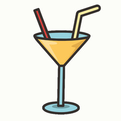 Alcoholic or non-alcoholic drinks with ice and slices of orange and lime. Margarita tasty beverage with cherry. Bloody marry in pub or bar, restaurant serving menu. Vector in flat cartoon style