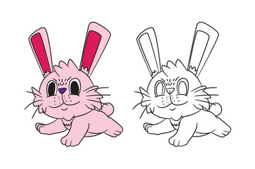 cute animal illustration for book drawing page