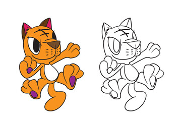 cute animal illustration for book drawing page