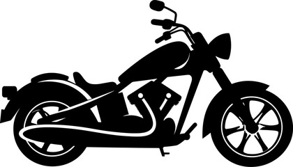 simple classic and vintage motorcycle silhouette. AI generated illustration. - obrazy, fototapety, plakaty