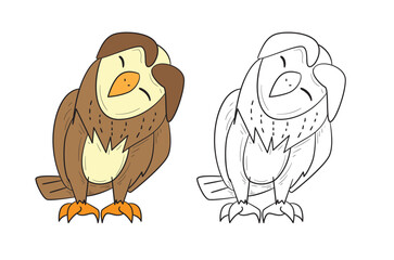 cute animal illustration for book drawing page