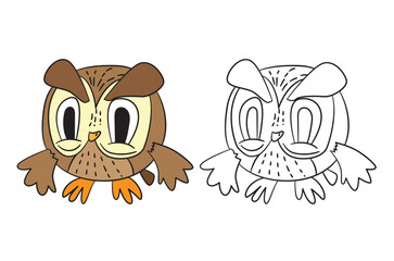 cute animal illustration for book drawing page