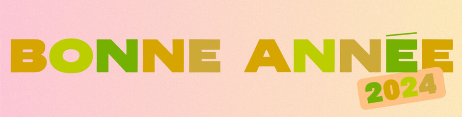 Bonne année 2024 colorful illustration new year eve French happy new year félicitations
