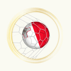 Malta scoring goal, abstract football symbol with illustration of Malta ball in soccer net.