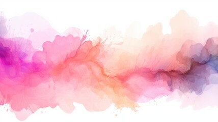Fototapeta premium Watercolor wash in shades of pink and purple blending into peach