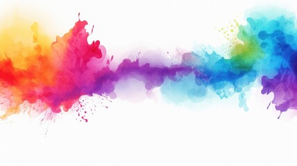 Vibrant watercolor paint splash transitioning across colors - obrazy, fototapety, plakaty