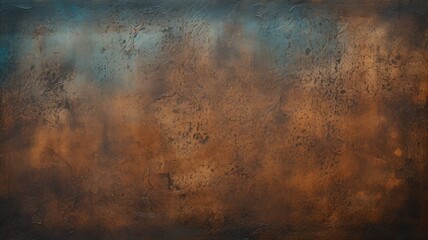 Textured rust and blue patina on metal surface - obrazy, fototapety, plakaty