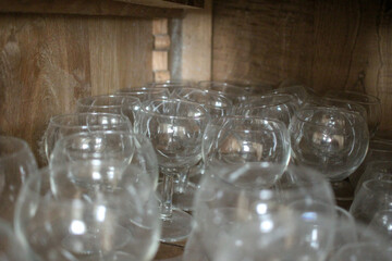 unearthing vintage glasses in a cupboard