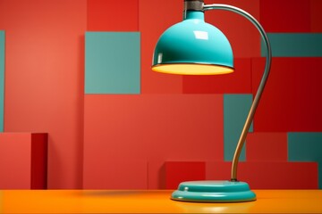 Stylish desk lamp colorfull background