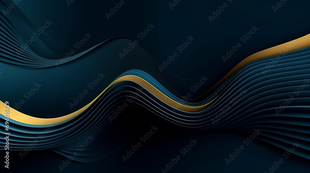 Wall mural 3d modern wave curve abstract presentation background. luxury paper cut background. abstract decorat - Wall murals