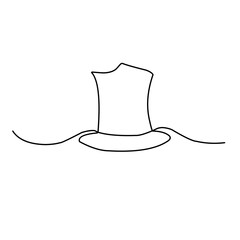 hat continuous line art