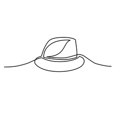 hat continuous line art