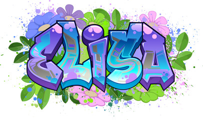 Elisa - Graffiti Styled Urban Street Art Tagging Name Design