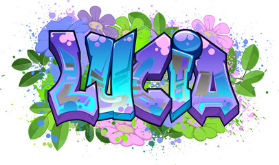 Lucia - Graffiti Styled Urban Street Art Tagging Name Design