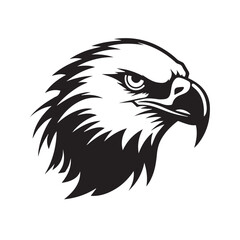 Eagle in cartoon, doodle style. Isolated 2d vector illustration in logo, icon, sketch style, Eps 10, black and white. AI Generative