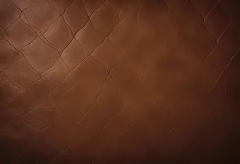 Gordijnen Old brown rustic leather texture - background banner panorama long pattern © ArtisticLens