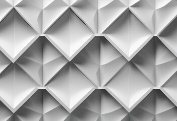 White geometric rhombus diamond 3d tiles wall texture background banner panorama