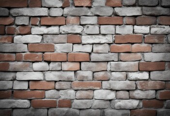 White gray light damaged rustic brick wall brickwork stonework masonry texture background banner